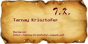 Tarnay Krisztofer névjegykártya
