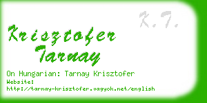 krisztofer tarnay business card